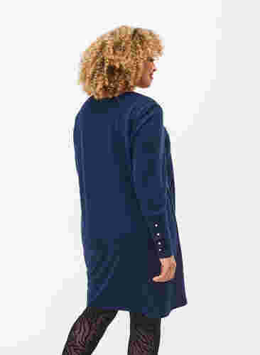 Tuniek met lange mouwen en knoopdetails, Navy Blazer, Model image number 1