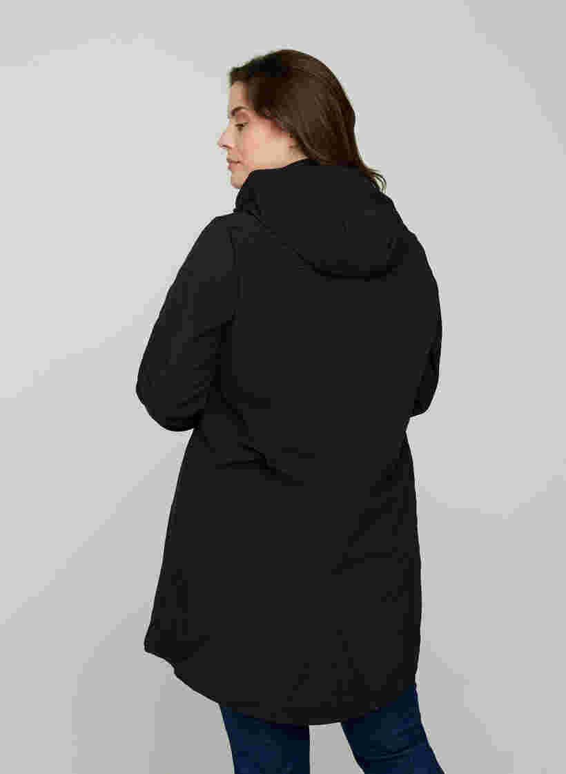 Softshell jas met capuchon, Black solid, Model image number 2