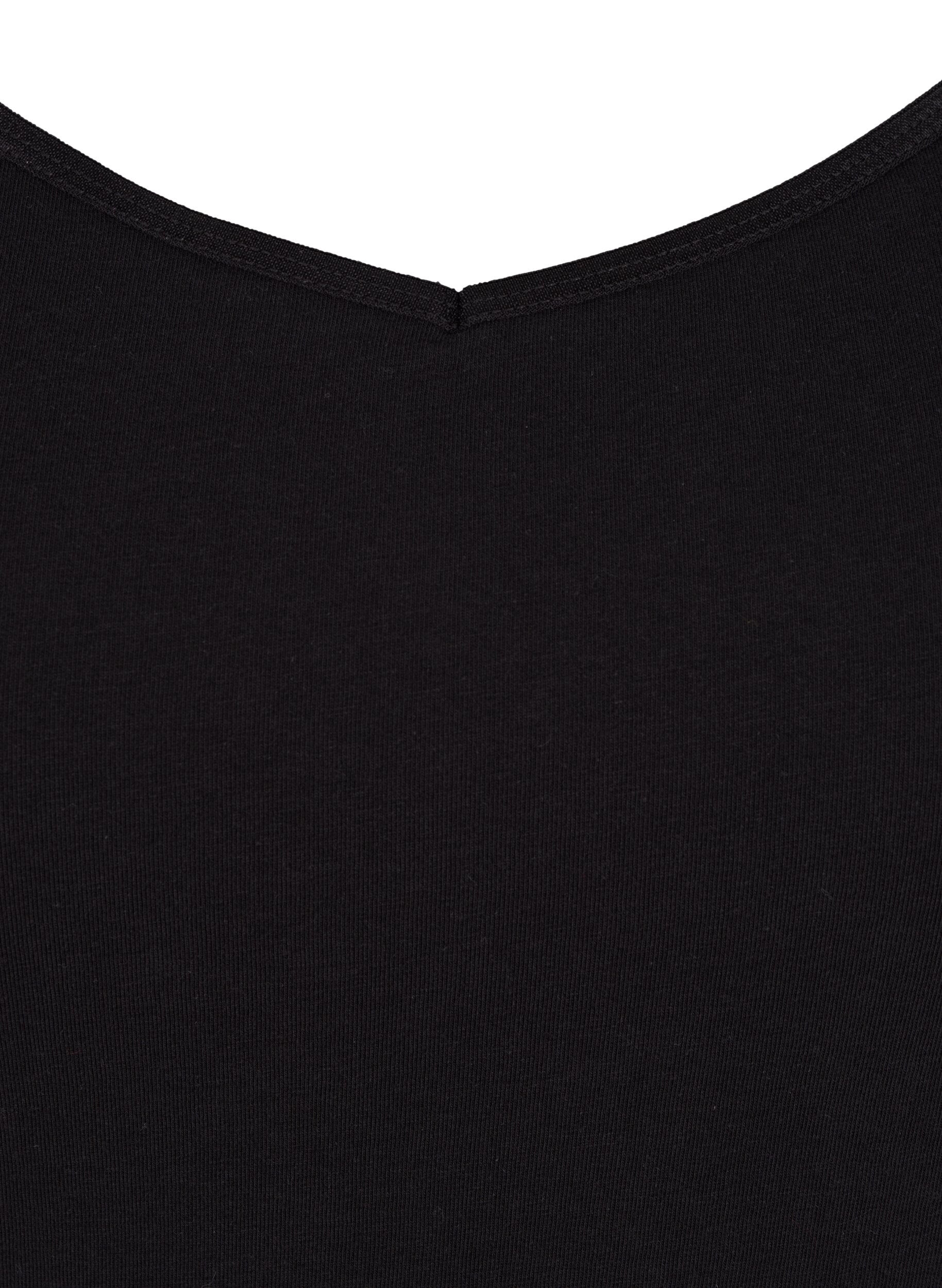 ZizziLang basic katoenen topje, Zwart, Packshot image number 2
