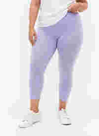 Basic 3/4 legging in viscose, Lavender, Model