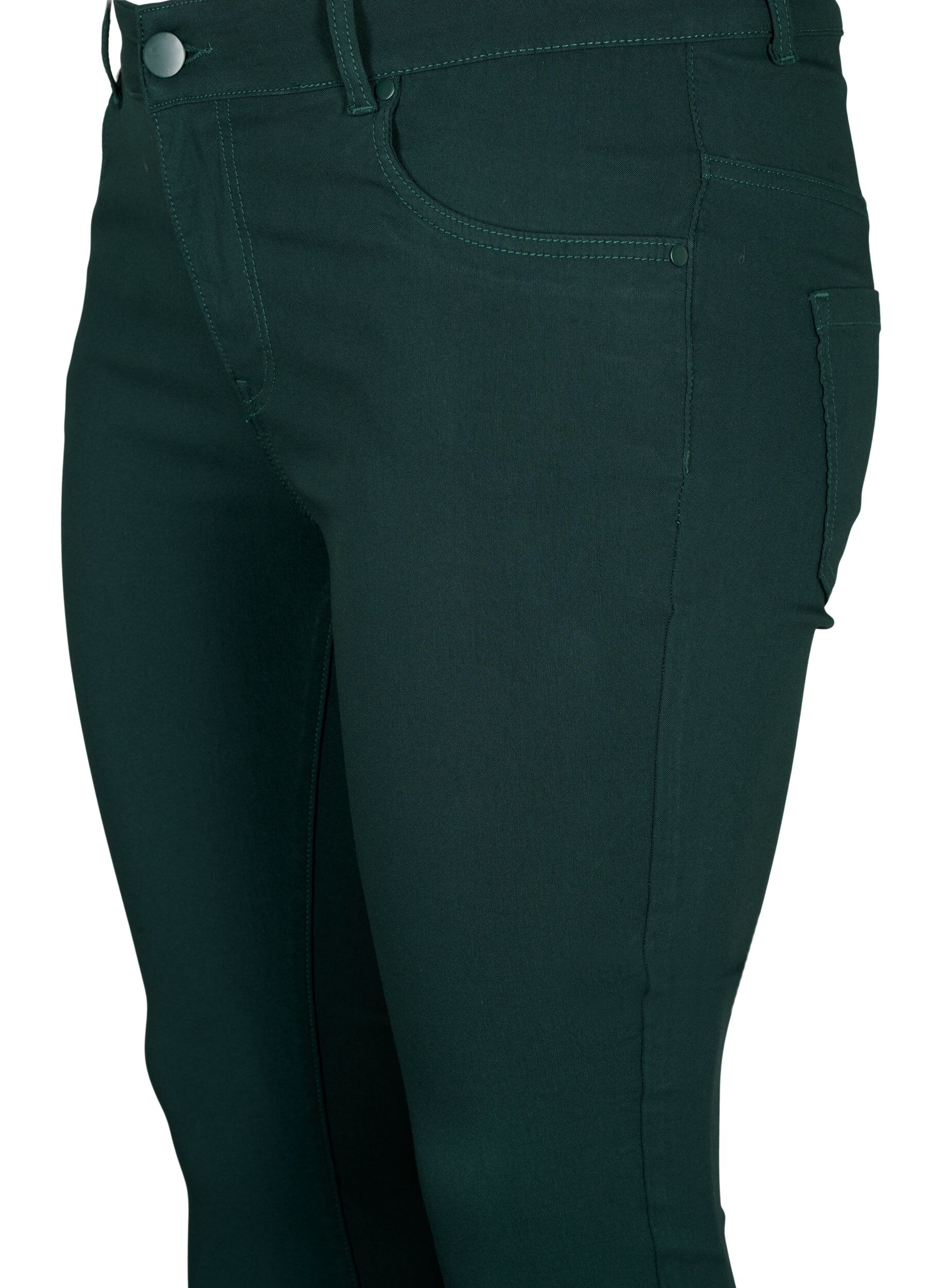 Zizzi Slim fit broek met zakken, Groen, Packshot image number 2
