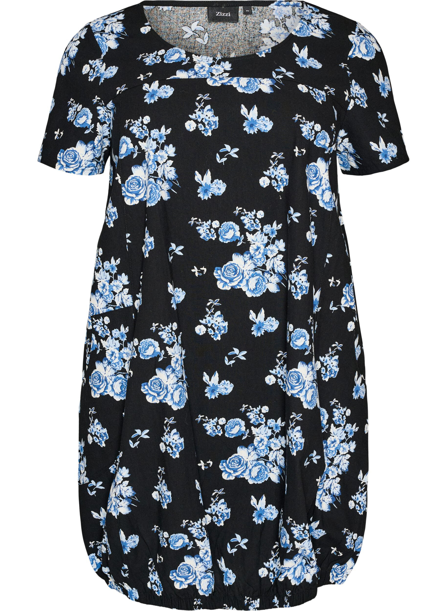Katoenen jurk met korte mouwen en print
