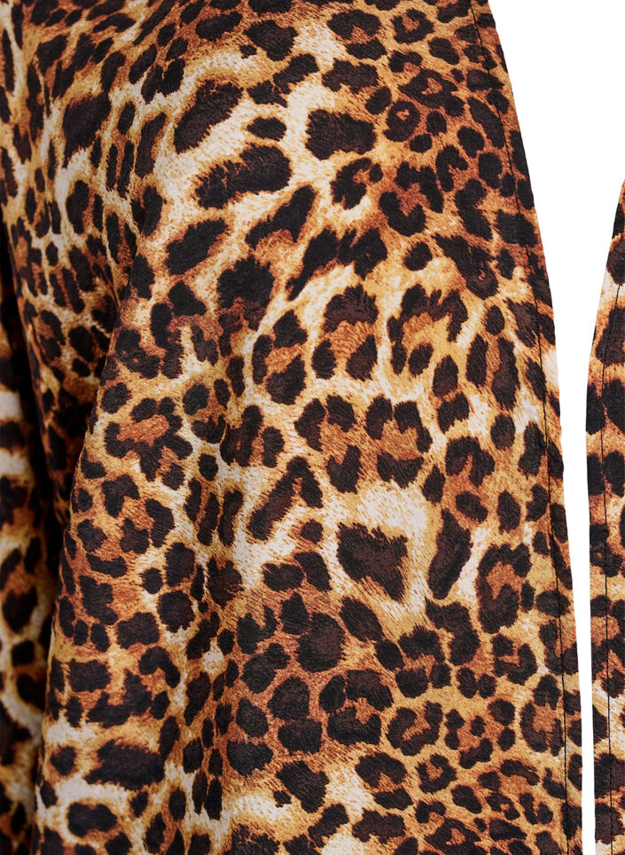 Kimono met viscose met 3/4 mouwen, Bruin, Packshot image number 2