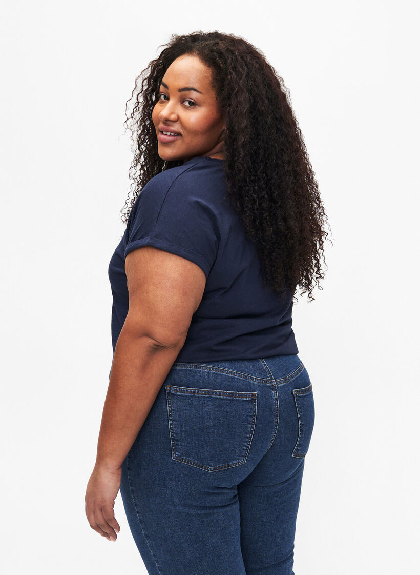 Bedrukt T-shirt van biologisch katoen, N.Sky w. White Print, Model image number 1