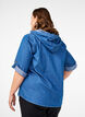 Denim blouse met capuchon, Medium Blue Denim, Model image number 1