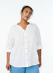 Katoenen blouse met V-hals, Wit, Model image number 0