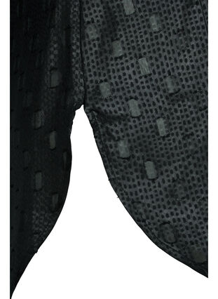 Tuniek met structuur, lange mouwen en v-hals, Black, Packshot image number 3