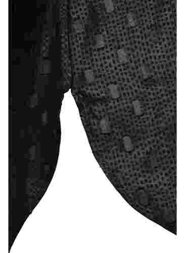 Tuniek met structuur, lange mouwen en v-hals, Black, Packshot image number 3
