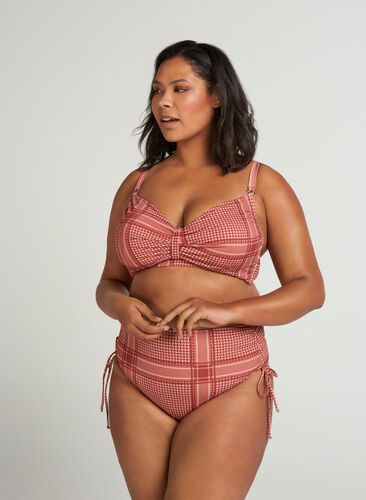 Druk bikini bodems met een hoge taille, Tandori Scarf Print, Model image number 1