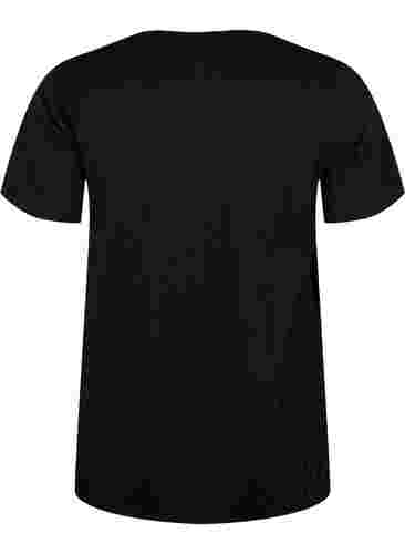 Katoenen t-shirt met korte mouwen en elastische rand, Black W. Now, Packshot image number 1