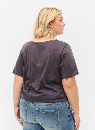 Katoenen T-shirt met korte mouwen en print, Dark Grey Wash, Model image number 1