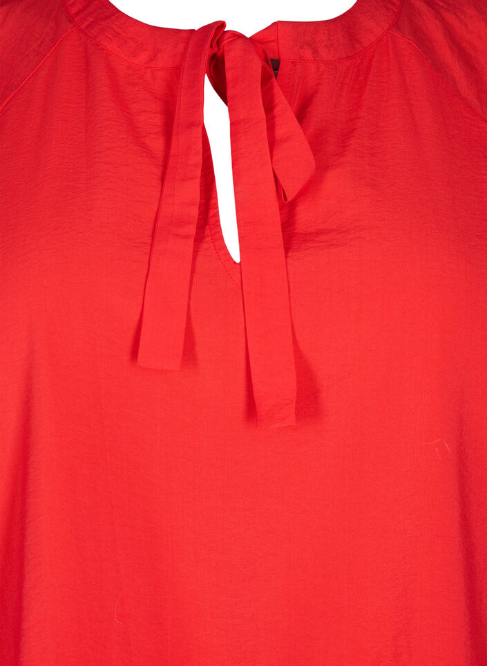 Blouse met strik en lange mouwen, Rood, Packshot image number 2