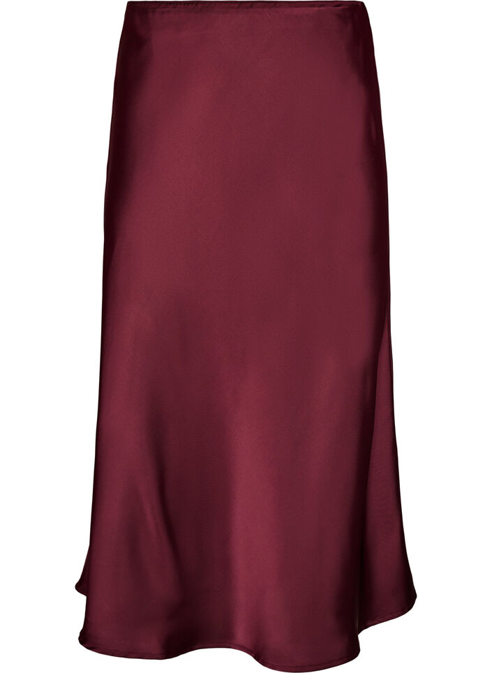 Satijnen midi rok, Rood, Packshot