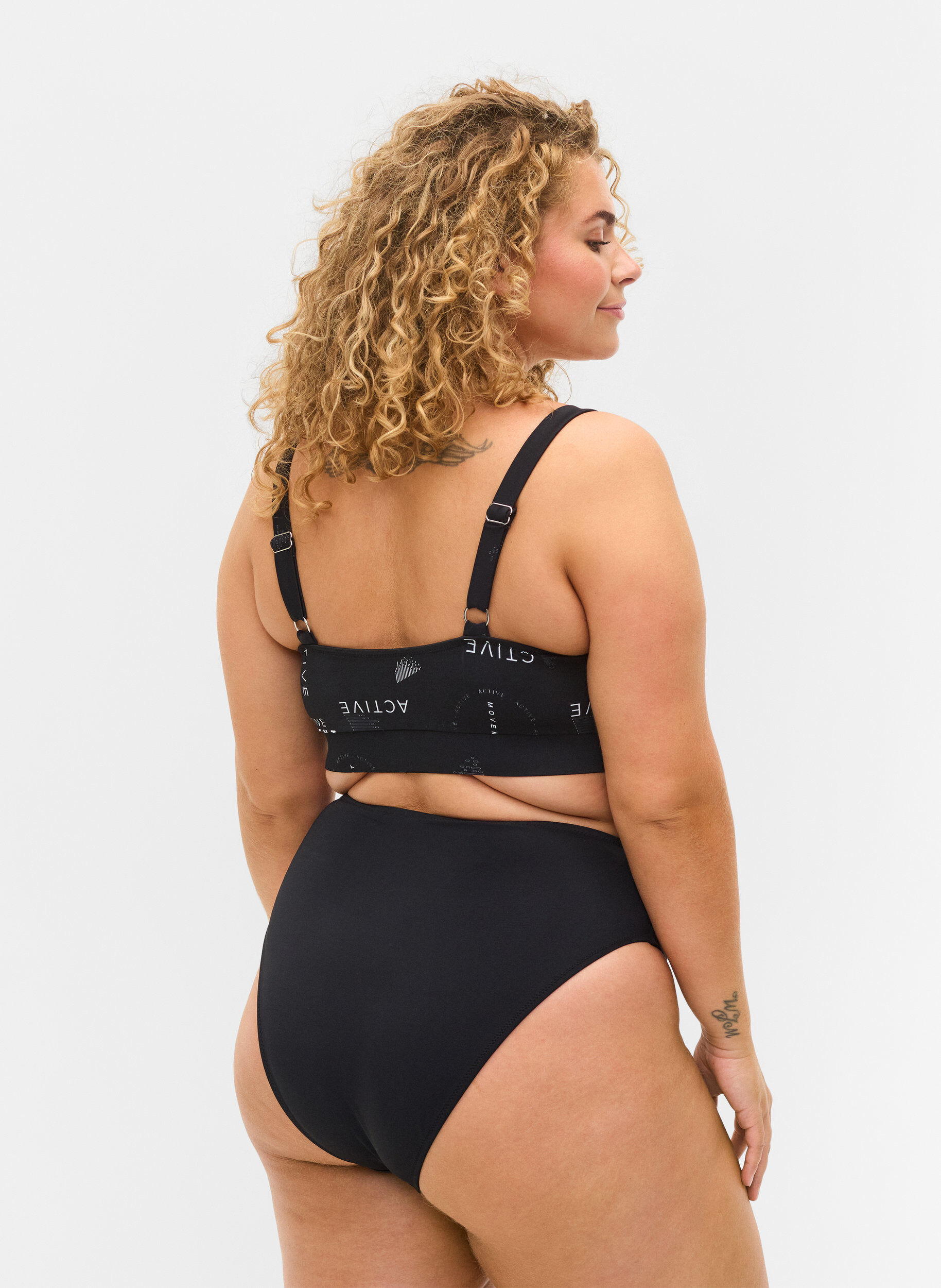 Zizzi Bikinibroekje met hoge taille, Black, Model image number 1