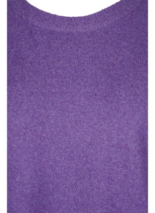 Gemêleerd gebreide top met 3/4 mouwen, Ultra Violet Mel., Packshot image number 2