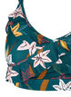 Gebloemde bikinibeha met ruches, Groen, Packshot image number 2