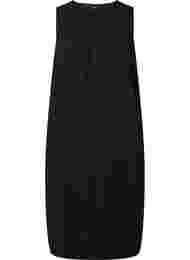 Mouwloze midi-jurk van katoen, Black