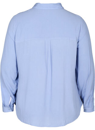 Viscose blouse met borstzakken, Blue Heron, Packshot image number 1