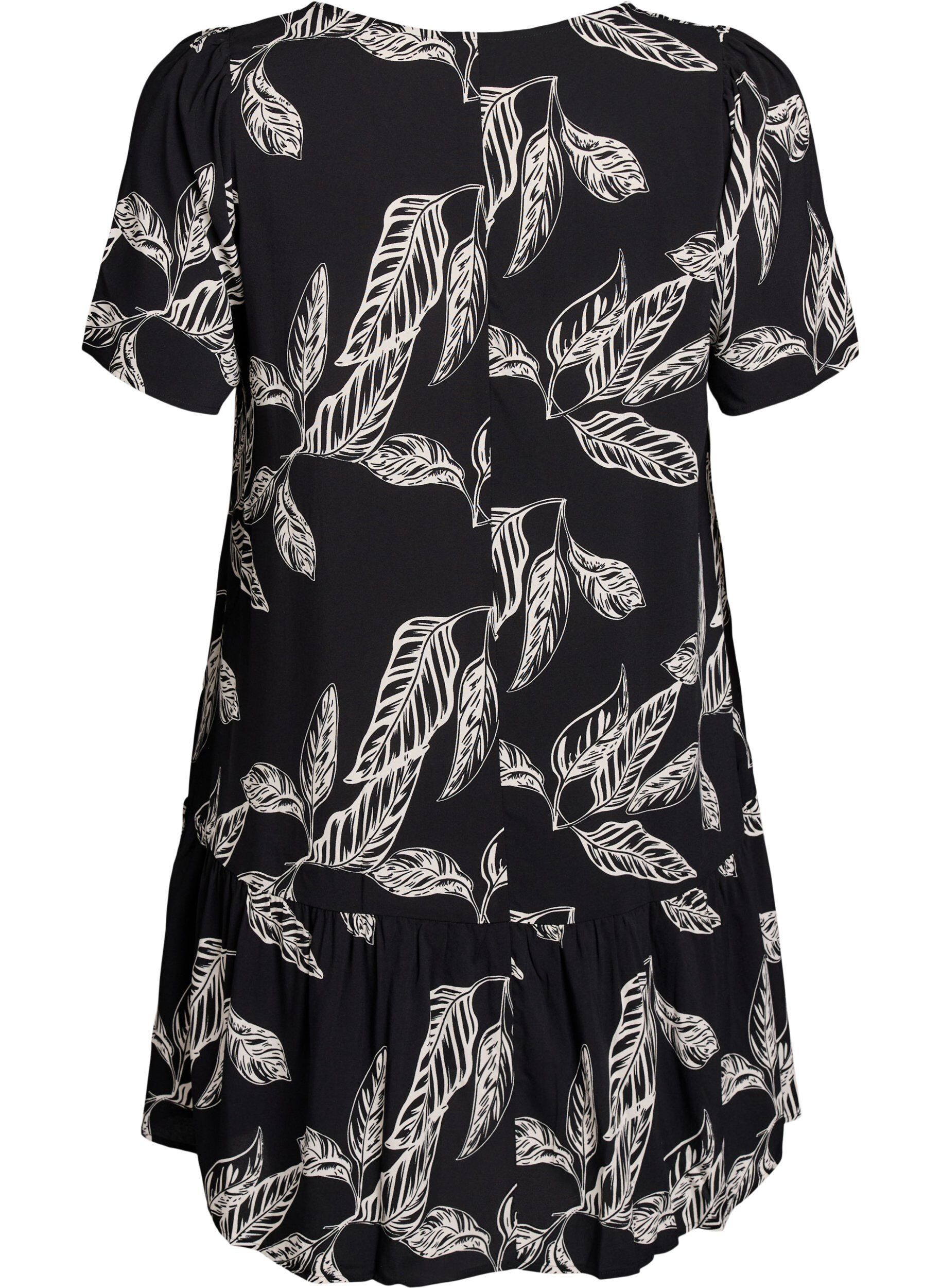 Zizzi FLASH - Jurk van viscose met coupenaad, Zwart, Packshot image number 1