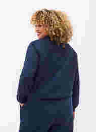 Gewatteerde trui met rits, Navy Blazer, Model