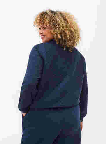 Gewatteerde trui met rits, Navy Blazer, Model image number 1