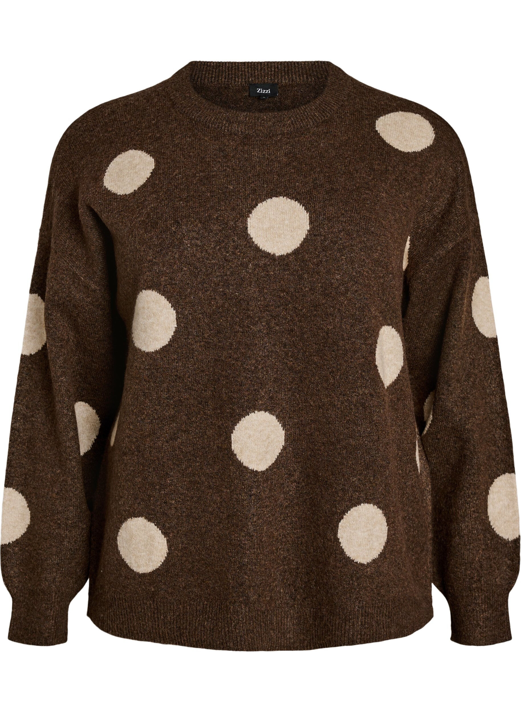 Gebreide blouse met een stippenpatroon