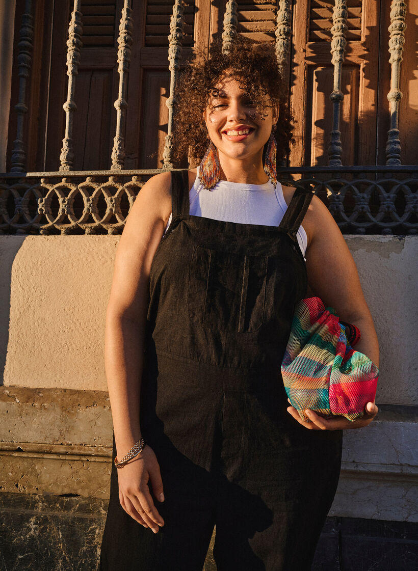 Geribde katoenen tanktop, Bright White, Image image number 0