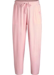 Losse velourbroek met high waist en zakken, Roze