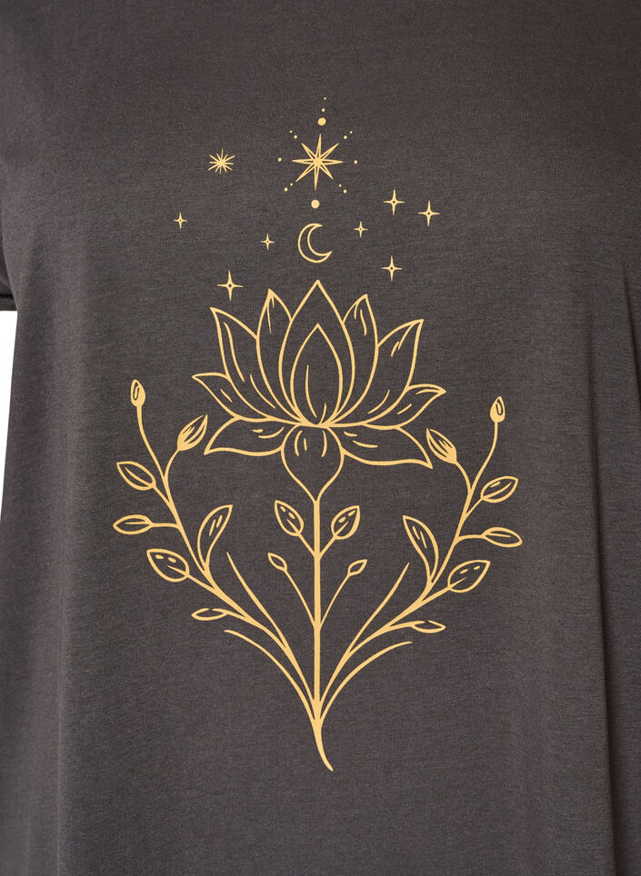 T-shirt met decoratieve print aan de voorkant, Grijs, Packshot image number 2