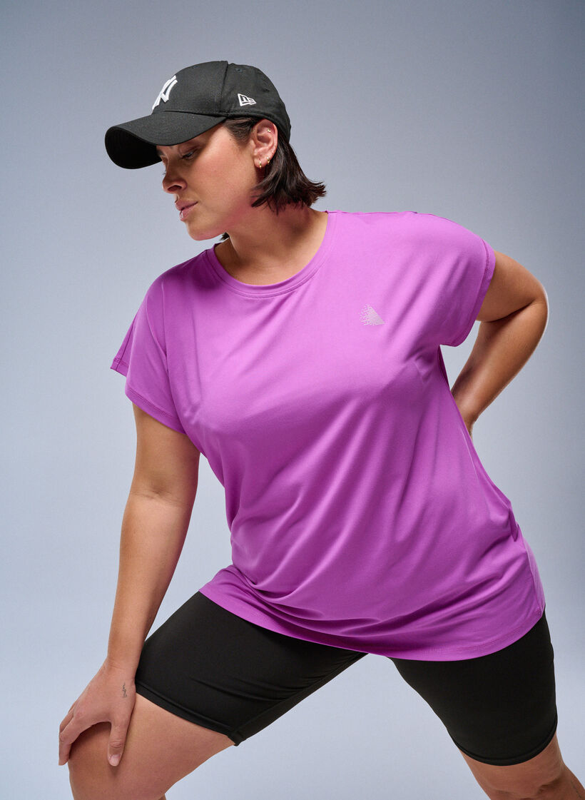 Effen gekleurd trainingsshirt, Paars, Image image number 0