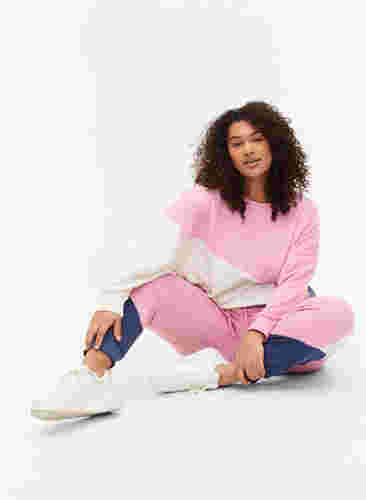 Sweatpants met colour block, C. Pink C. Blocking, Model image number 2