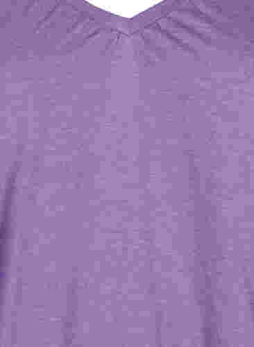 Gemêleerde blouse met v-hals, Deep Lavender Mél, Packshot image number 2