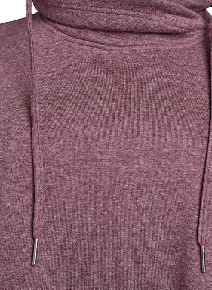 Kort sweatshirt jurk met hoge kraag en zakken, Rood, Packshot image number 2