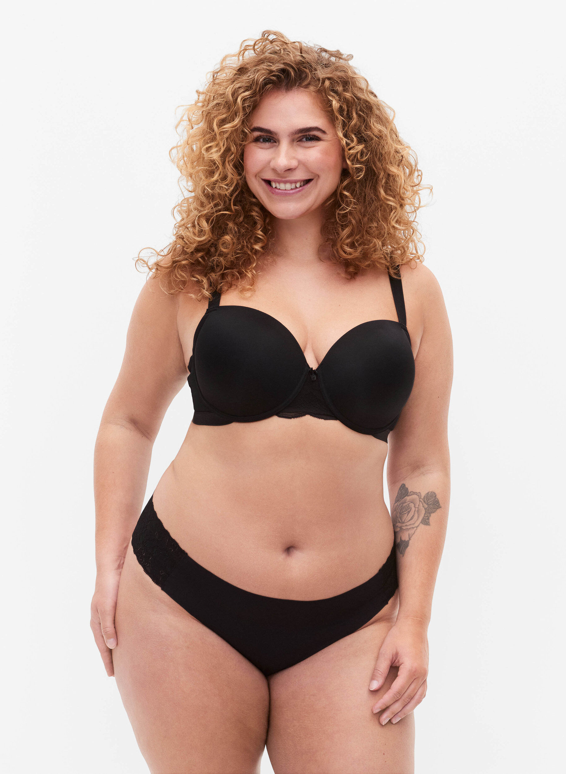 2-pack Braziliaans slipje met normale taille, Zwart, Model
