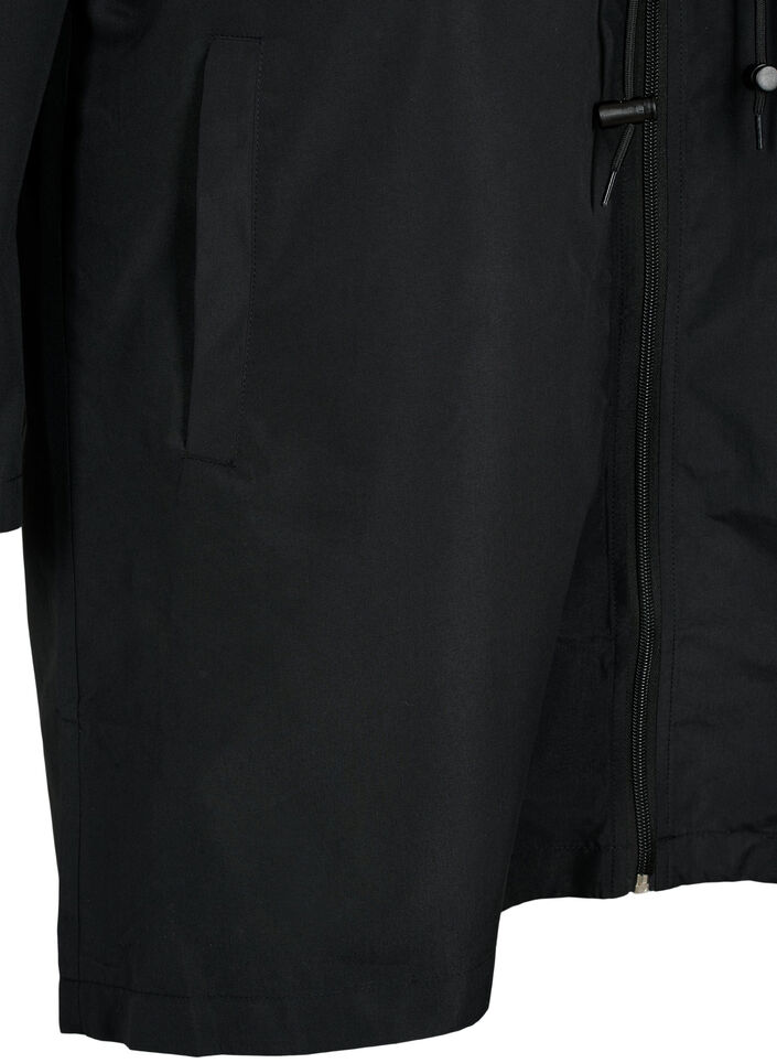 FLASH - Waterafstotende parka met capuchon, Black, Packshot image number 3