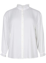 Shirt blouse met ruches, Bright White