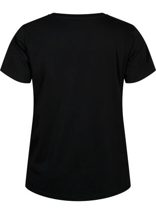 Sport-T-shirt met print, Black w. Let's Go, Packshot image number 1
