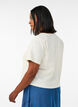 Katoenen blouse met structuur en knoopsluiting, Vanille, Model image number 2