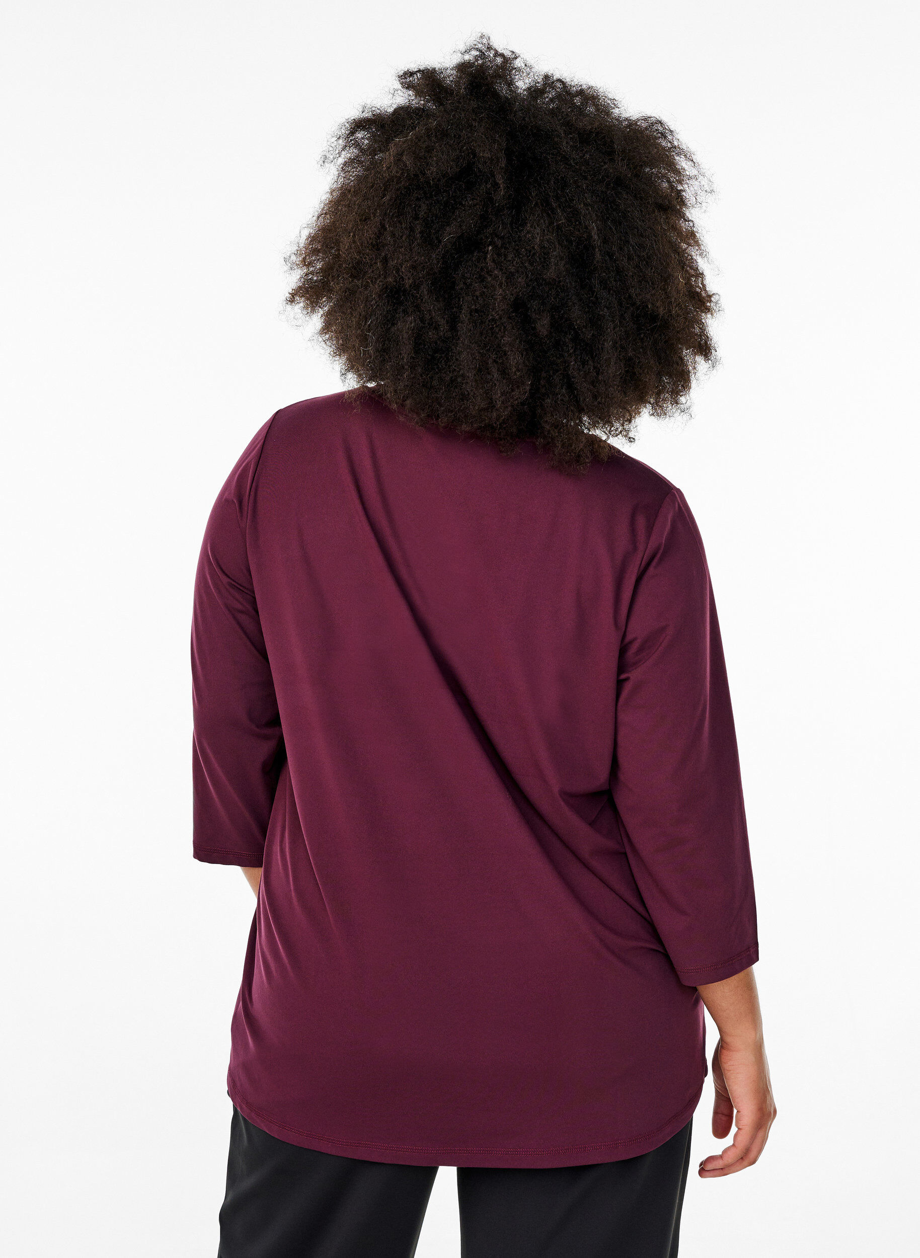 Zizzi Training blouse met 3/4 mouwen, Rood, Model image number 2