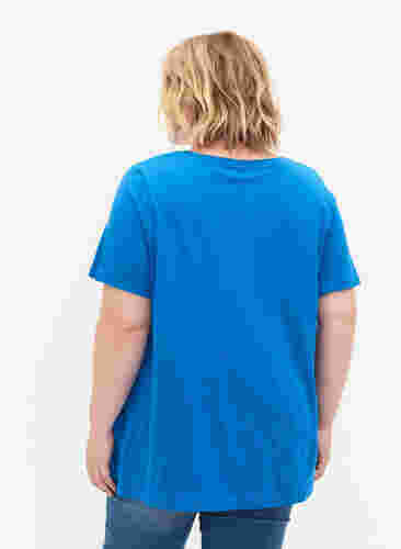T-shirt met korte mouwen en a-vorm, French Blue, Model image number 1