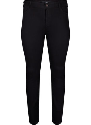 Extra slim fit Amy jeans met hoge taille, Black, Packshot image number 0