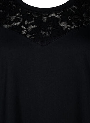Sweaterjurk met kant, Black, Packshot image number 2