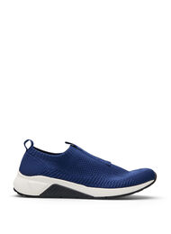 Sneakers van stretchy breimateriaal, Blauw