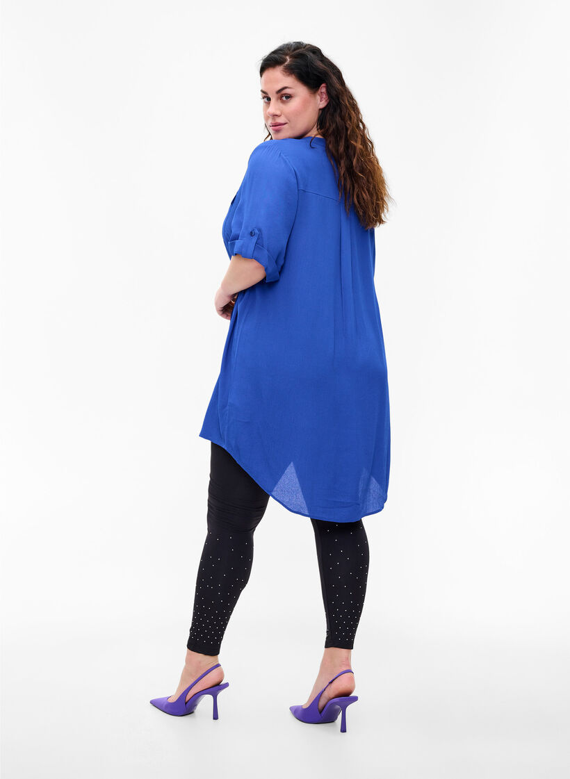 Viscose legging met stippen, Black, Model image number 1