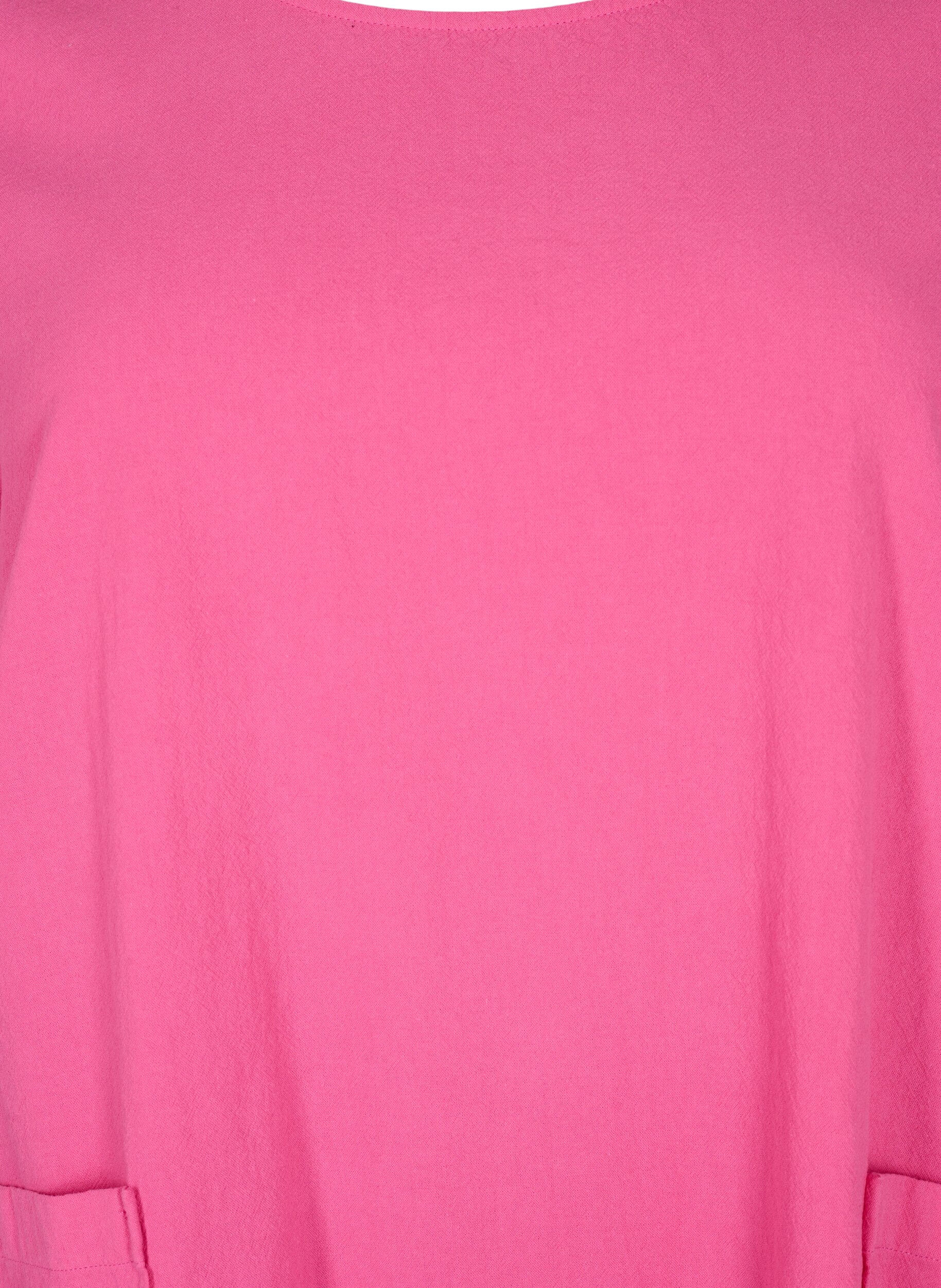 Zizzi FLASH - Tuniek met korte mouwen in katoen, Raspberry Rose, Packshot image number 2