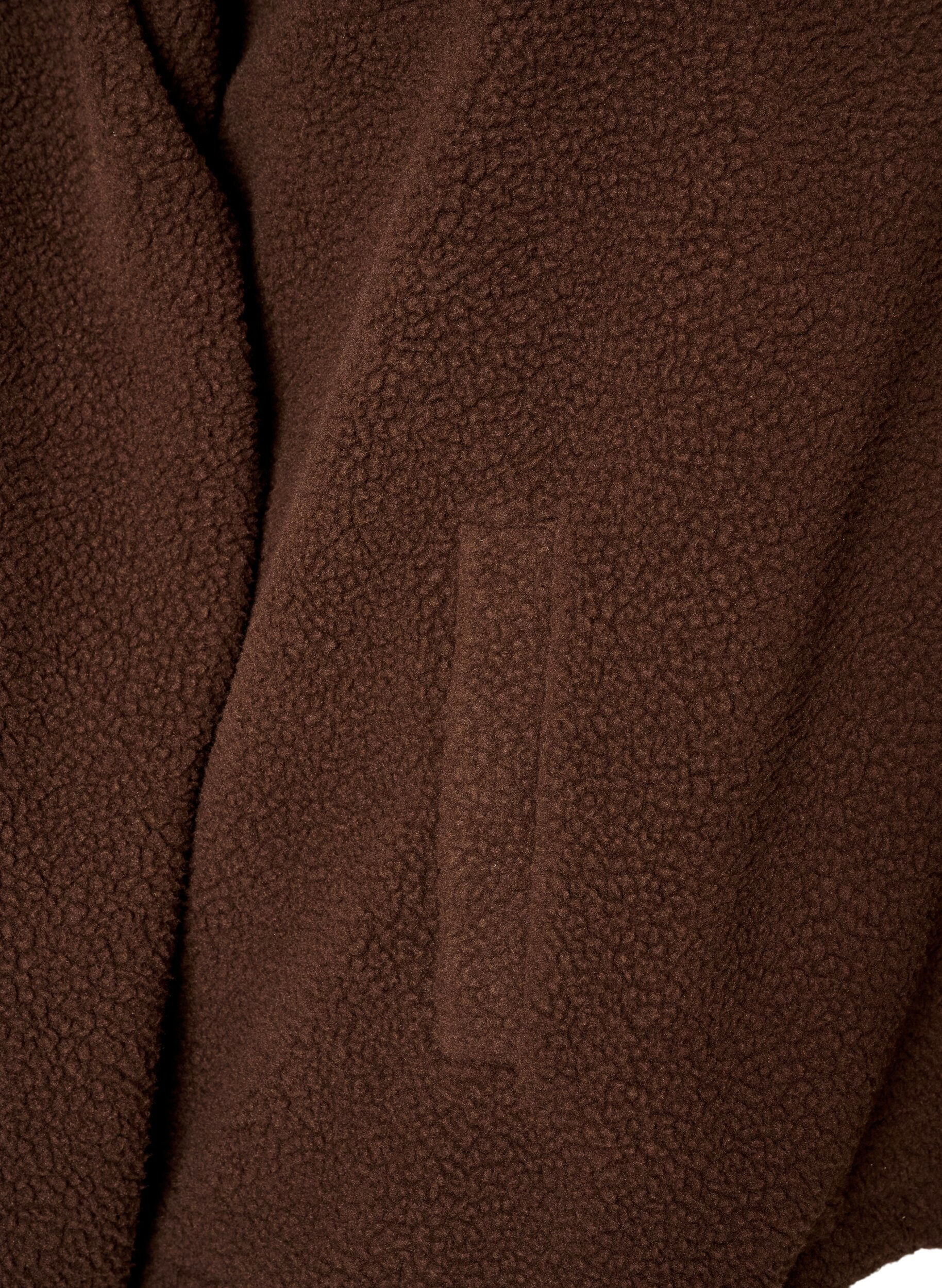 ZizziTeddyjas met broderie anglaise rand en hoge kraag, Bruin, Packshot image number 3