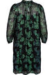 Jurk van viscose met bloemen en lurex structuur, Black w. Green Lurex, Packshot image number 1