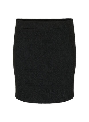 Korte rok met textuur, Black, Packshot image number 0