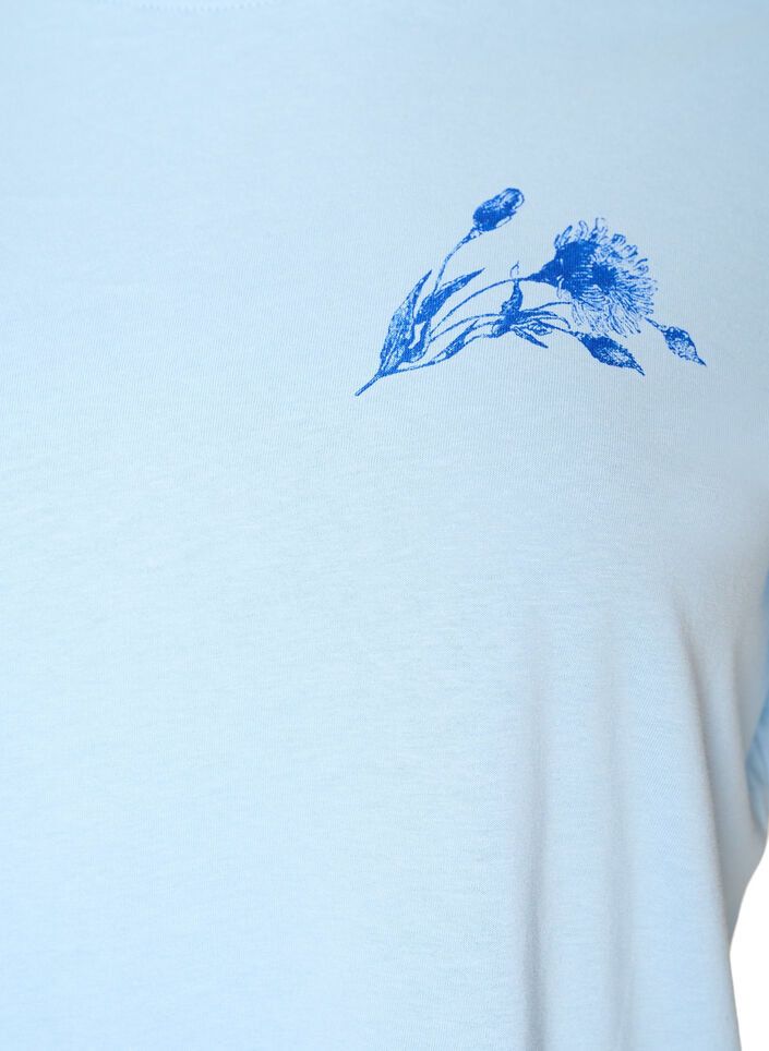 Katoenen T-shirt met print, Blauw, Packshot image number 2