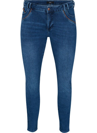 Extra slim fit Sanna jeans met normale taille, Blue denim, Packshot image number 0